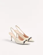 Valentino Bepointy Slingback Pump In Patent Leather And Kidskin 80Mm - Image 6